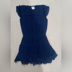 Misa mini ruffle dress- navy